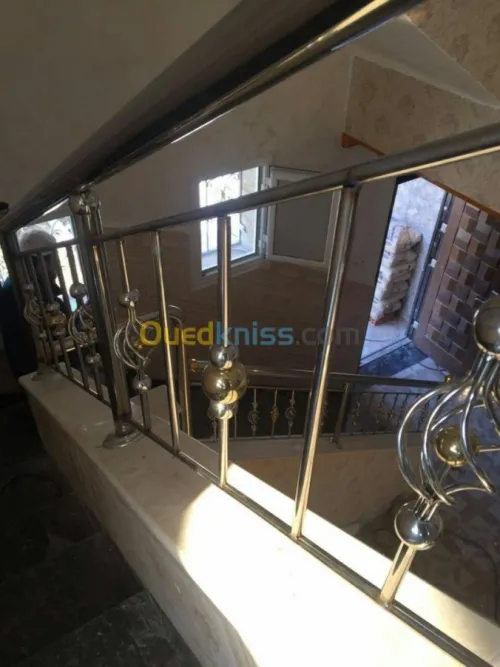 Rampe d'escaliers garde corps en inox