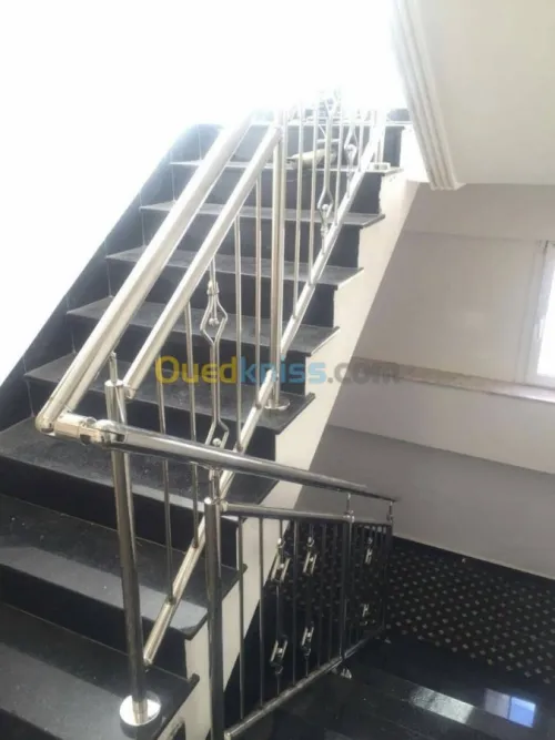 Rampe d'escaliers garde corps en inox