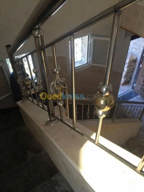 Rampe d'escaliers garde corps en inox