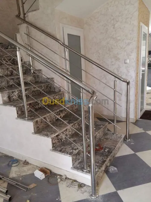 Rampe d'escaliers garde corps en inox