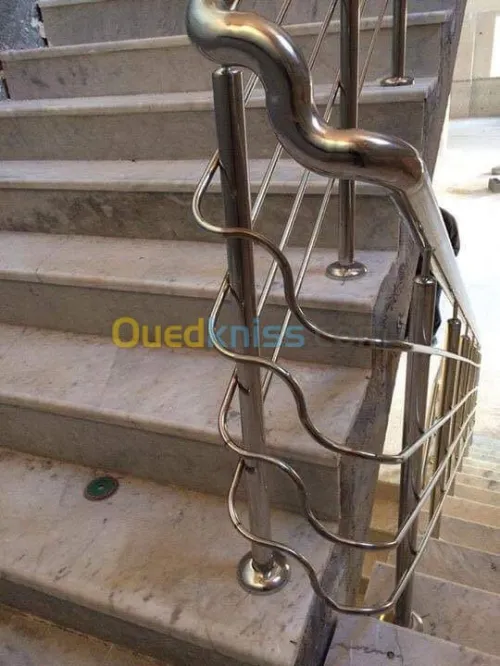 Rampe d'escaliers garde corps en inox