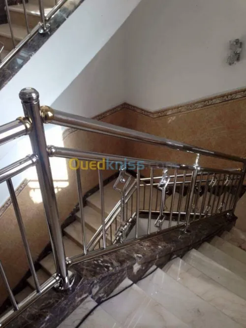 Rampe d'escaliers garde corps en inox