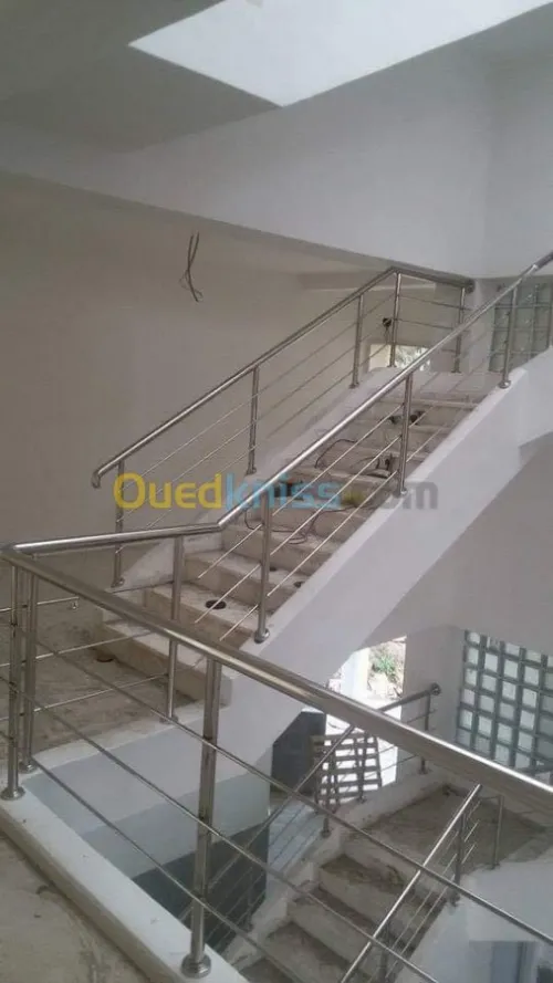 Rampe d'escaliers garde corps en inox