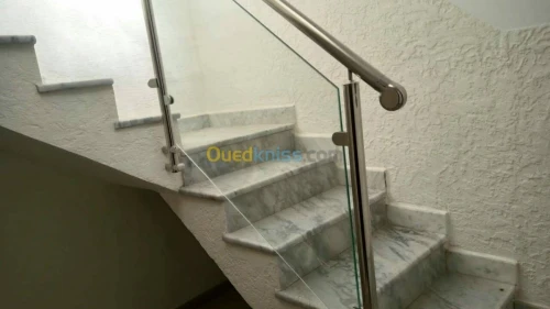 Rampe d'escaliers garde corps en inox