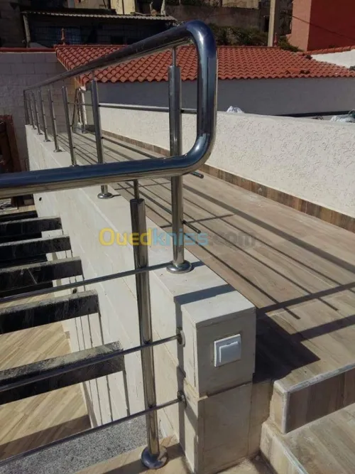 Rampe d'escaliers garde corps en inox
