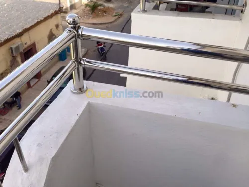 Rampe d'escaliers garde corps en inox