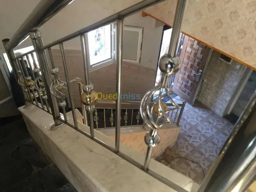 Rampe d'escaliers garde corps en inox