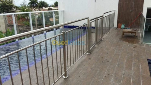 Rampe d'escaliers garde corps en inox