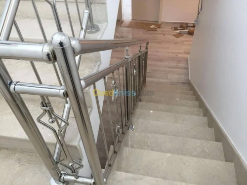Rampe d'escaliers garde corps en inox