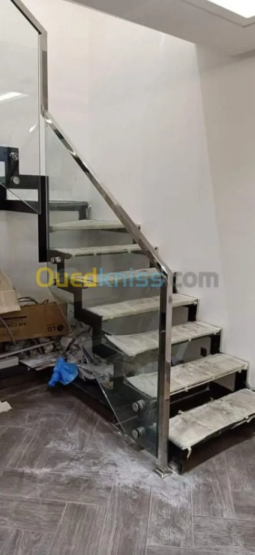 Rampe d'escaliers garde corps en inox