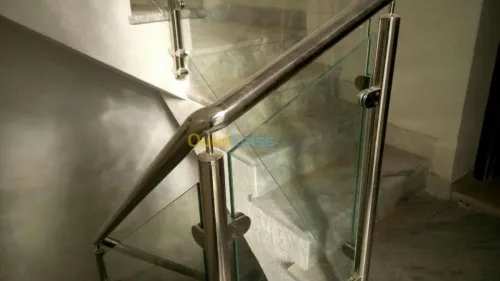 Rampe d'escaliers garde corps en inox