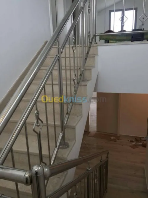 Rampe d'escaliers garde corps en inox