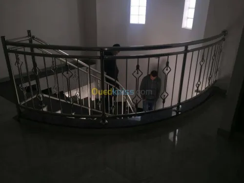 Rampe d'escaliers garde corps en inox