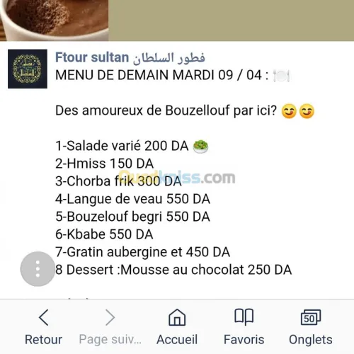 Traiteur livraisons a domicile 
