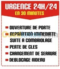 Serrurier 24H24 - Ouverture et Réparation