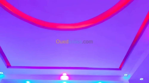 Faux plafond séparation meubles tv