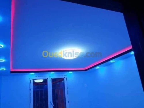 Faux plafond séparation meubles tv