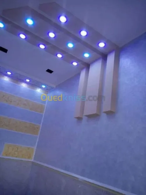 Faux plafond séparation meubles tv