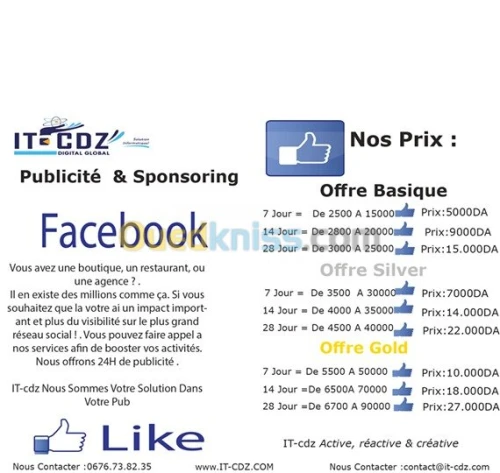 Publicité sur Facebook & Sponsoring 