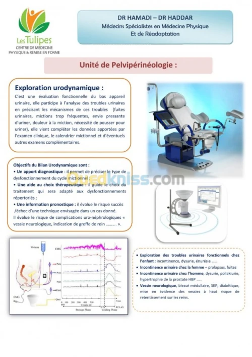 Cystomanométrie - Rééducation périnéale - Algérie       