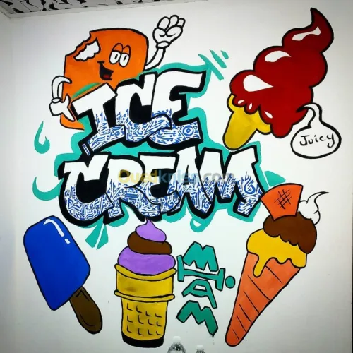 dessin sur mur tageur