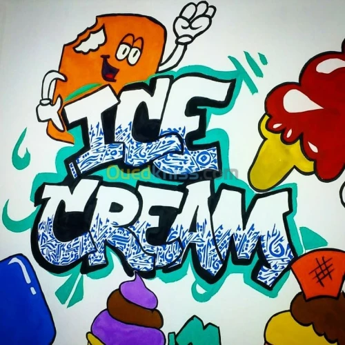 dessin sur mur tageur