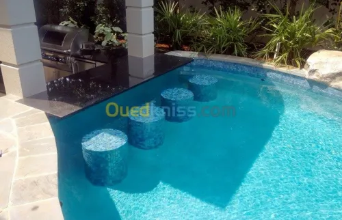 conception et réalisation de piscine, fontaine, jet d'eau,et mur d'eau