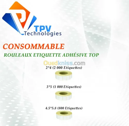 ROULEAU ETIQUETTE ADHESIVE TOP