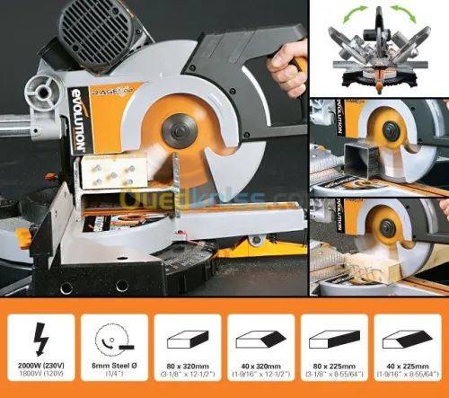 Scie a onglet 255mm multiples matériel