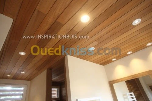 Charpente tuile et faux plafond bois