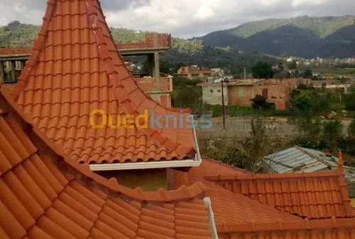 Charpente tuile et faux plafond bois