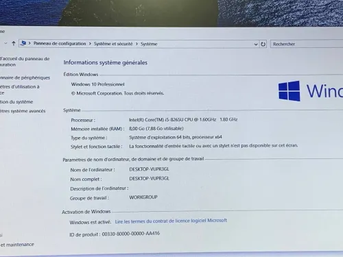 DELL LATITUDE 3500 / INTEL I5 8 EME / 8 G / 256 SSD /15.6 FHD