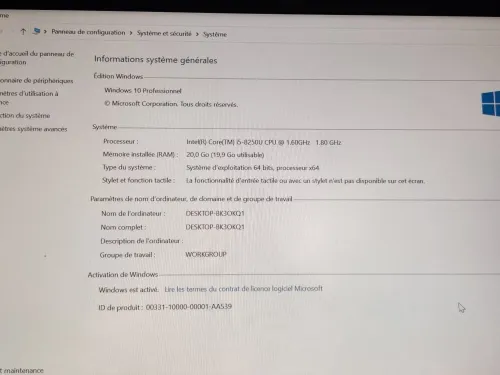 LENOVO THINKPAD T480S ULTRA SLIM I5 8EME / 20G / 256 SSD /14 FHD