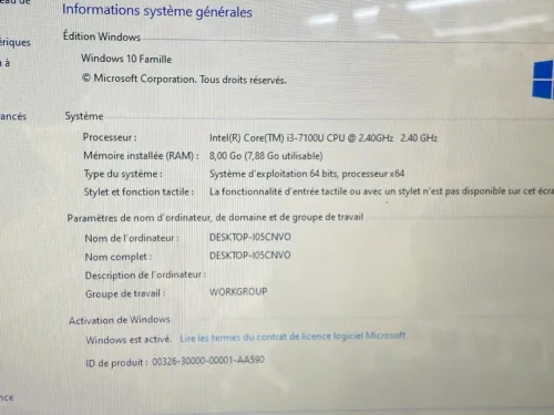 ACER ASPIRE 05 INTEL I3 7EME  /8G/ 256 SSD +/17.3