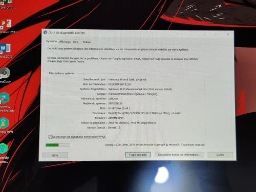 LENOVO X260 YOGA 360 TACTILE / I5 6EME / 8G / 256 SSD /13 FHD