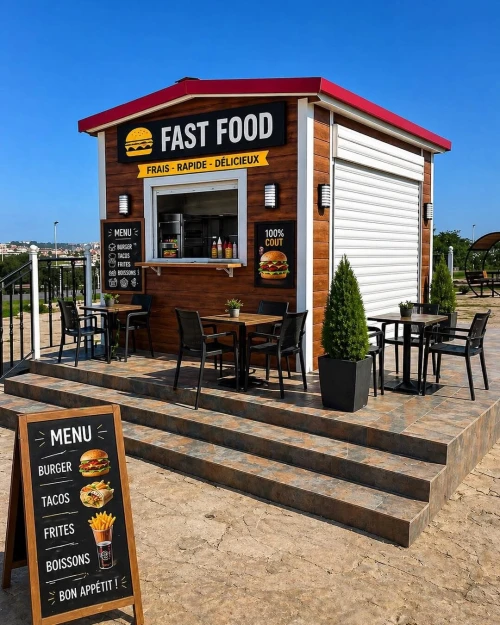 Kiosque Commercial Moderne pour Fast Food