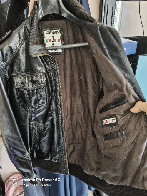 Veste véritable cuire