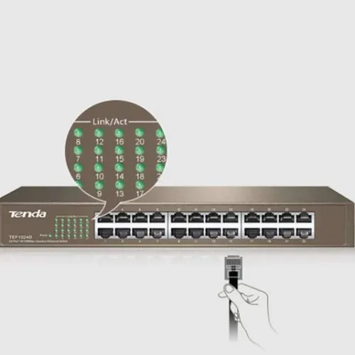 SWITCHEUR TENDA RAKABLE 24 PORTS TEF1024D