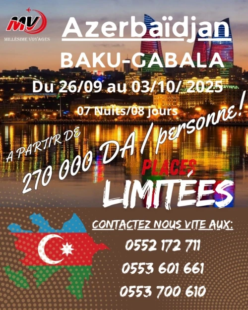 Voyage organisé 7 Nuits / 8 Jours en Azerbaïdjan