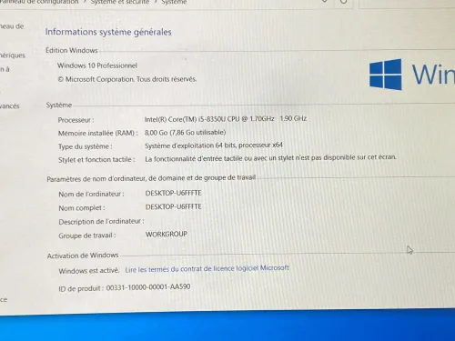 DELL LATITUDE 5590 / INTEL I5 8 EME /8 G / 256 / 15.6 FHD