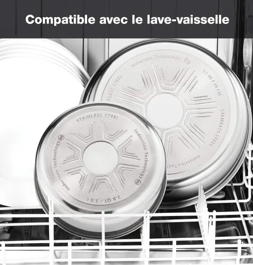 Batterie de cuisine Seb Compact inox 10 pcs L953SA04