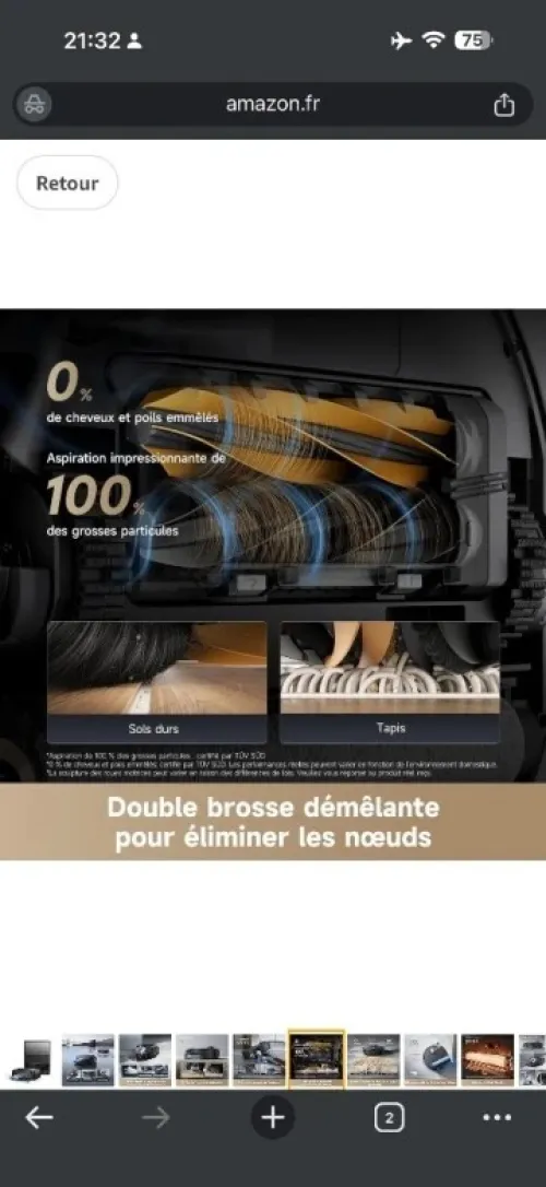 DREAME Aspirateur robot Aqua 10 Ultra Track Complete Noir