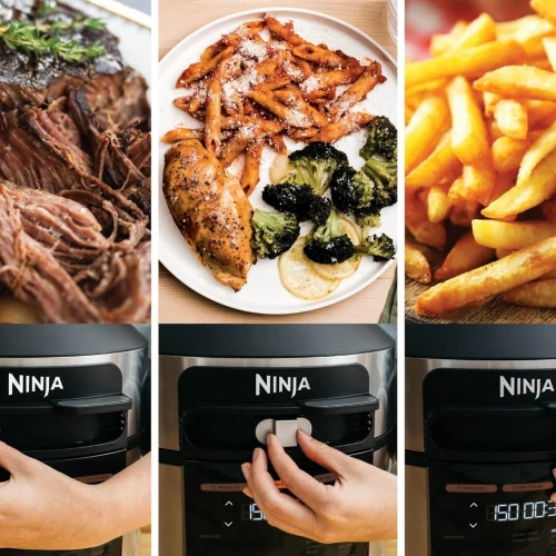 Ninja Multicuiseur Foodi MAX Air Fryer Smart Lid 14 fonctions de cuisson 7.5L Autocuiseur Cuisson sous pression Friture à l'air