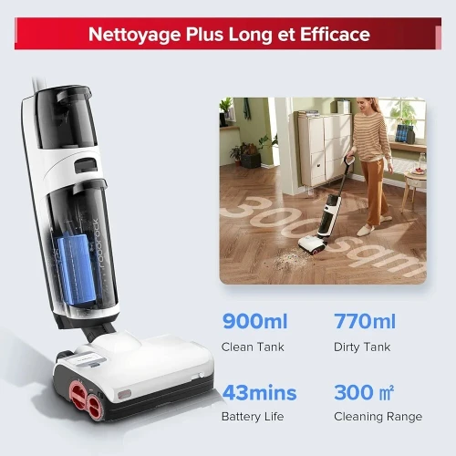 roborock Dyad Pro Aspirateur Laveur sans Fil 17000pa Séchage et Nettoyage Automatique Nettoyeur
