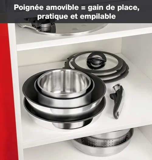  Seb Compact Inox Batterie de cuisine 20 pièces, Induction