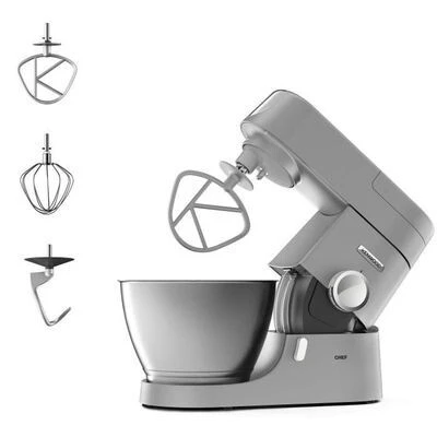 Robot pâtissier Chef KENWOOD KVC3100S - Bol Inox 4,6 L - Pétrin, fouet et batteur inclus - 1000 W