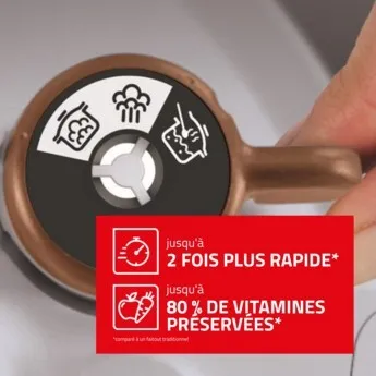Seb Autocuiseur - Clipso Minut' Duo  P4705101 5L Effet Cuivre