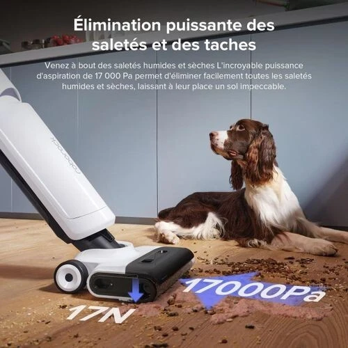 Balai Aspirateur laveur sans file Roborock Flexi Lite -17 000 pa - 40 min autonomie - flexible