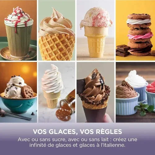 NINJA CREAMi Sorbetière Scoop and Swirl avec 2 pots 13 modes pour réaliser crèmes glacées