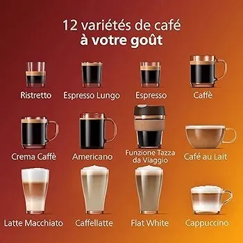  Philips Série 5400 Machine Expresso Café à Grain  LatteGo Mousseur à Lait 12 Spécialités de Café 